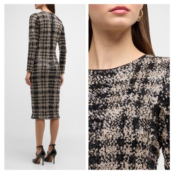 NWT Le Superbe & Anthropologie Kate Sequin Check Midi Dress - Picture 2 of 8